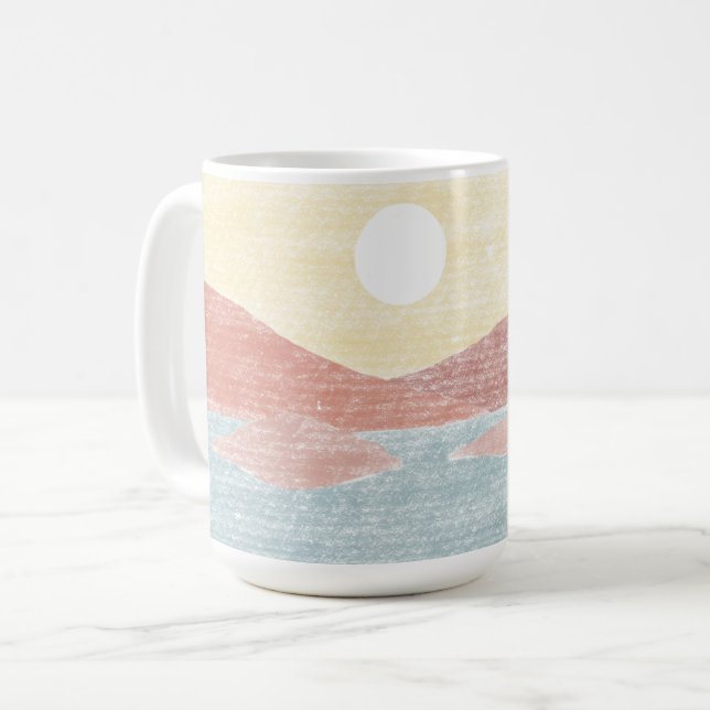 Mug paysage dessiné main (Devant gauche)