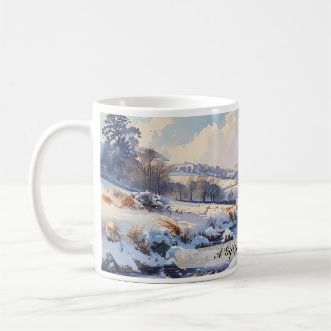 Mug Paysage d'hiver anglais personnalisable (Gauche)
