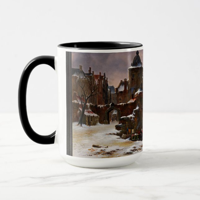 Mug Paysage D'Hiver Avec Frozen River Art Classique (Gauche)