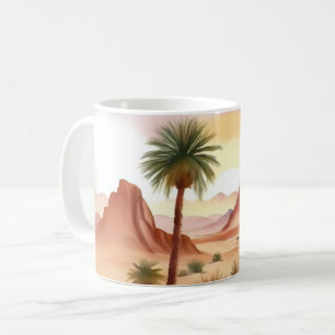 Mug Paysage du désert avec palmiers dattes