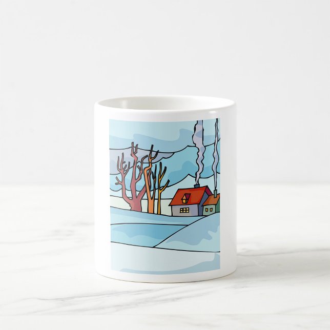 Mug Paysage enneigé de cottage cosy d'hiver (Créateur téléchargé)