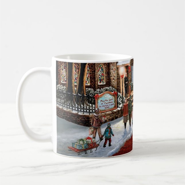 Mug Paysage enneigé de Noël vintage (Gauche)