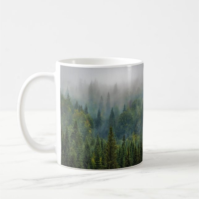 Mug Paysage forestier de pins bruyants (Gauche)