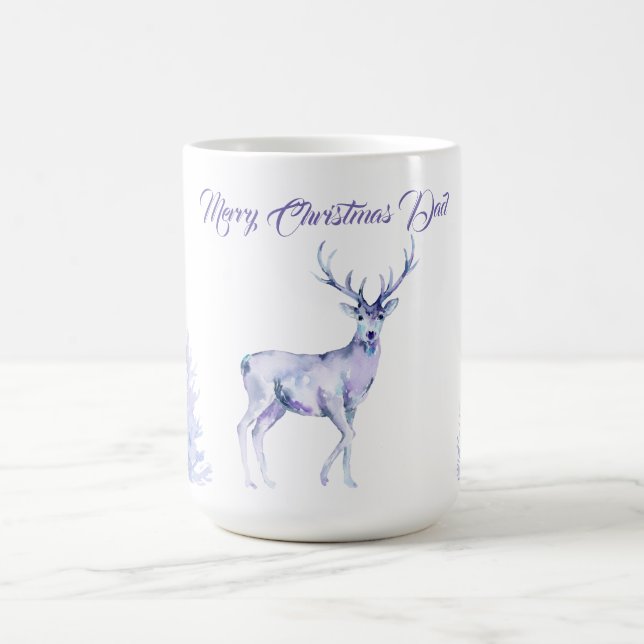 Mug Paysage hivernal à l'aquarelle Joyeuses Fêtes (Centre)