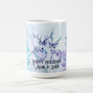 Mug Paysage hivernal à l'aquarelle Joyeuses Fêtes