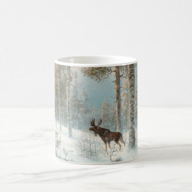 Mug Paysage hivernal avec orignal (Centre)