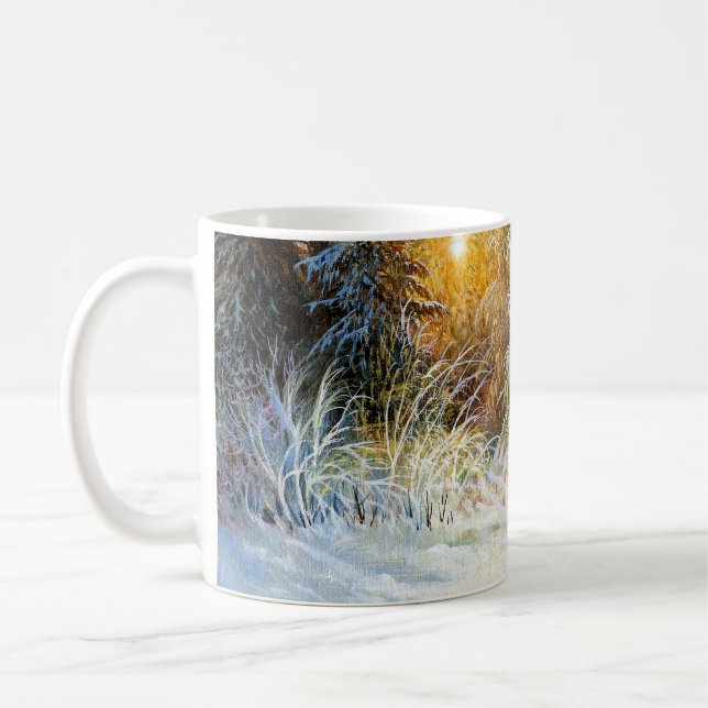 Mug Paysage hivernal avec renard en déclin (Gauche)