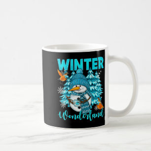 Mug Paysage hivernal bonhomme de neige et flocons de n