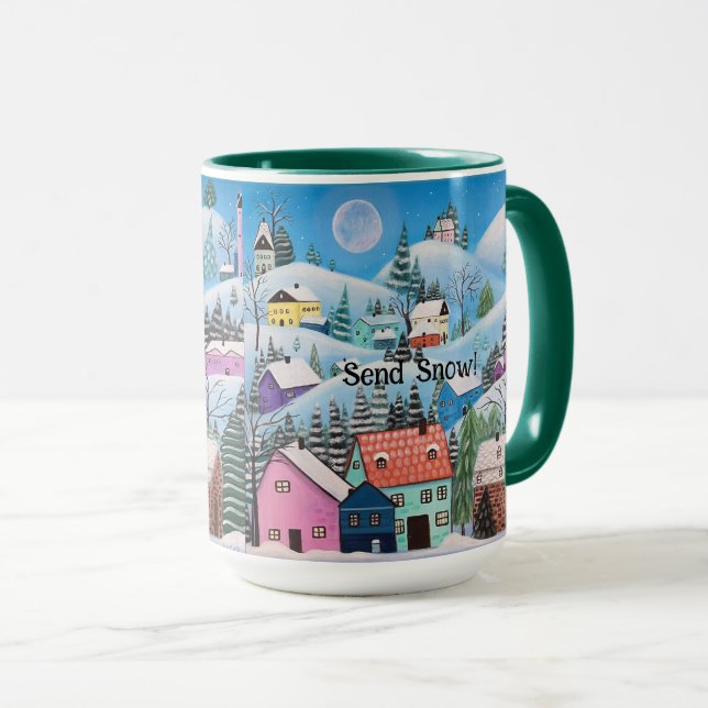 Mug Paysage hivernal Whimsical Envoyer neige (Devant droit)