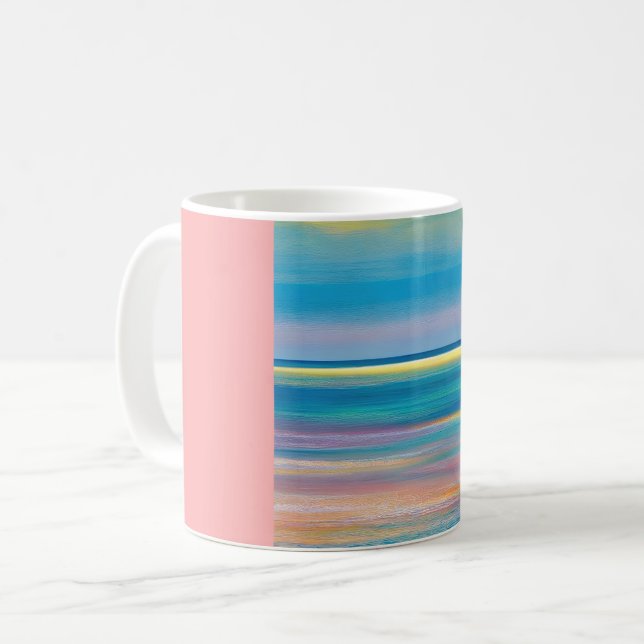 Mug Paysage marin Abstrait "Fuchsia Fusion" (Devant gauche)
