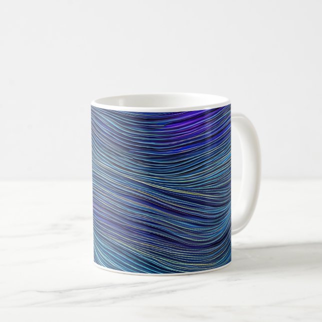 Mug Paysage marin abstrait Vagues fracturées 05 (Devant droit)