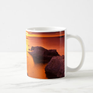 Mug Paysage marin orange, coucher de soleil, Californi