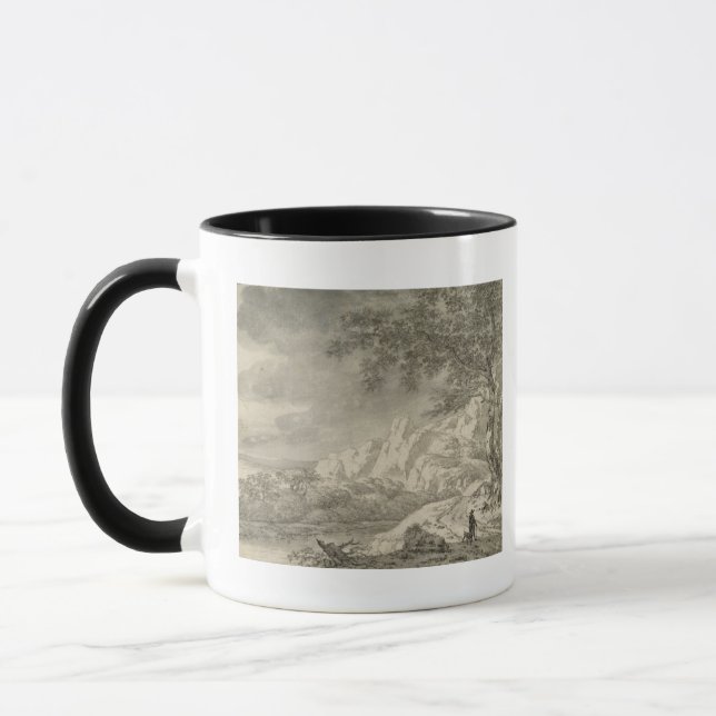 Mug Paysage montagneux avec un randonneur (Gauche)