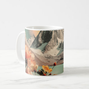 Mug Paysage Montagneux Surréaliste Avec Fleurs en Fleu