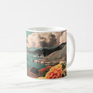 Mug Paysage Montagneux Surréaliste avec Planètes et Nu