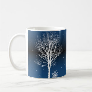 Mug Paysage nocturne d'hiver, maison confortable, lune