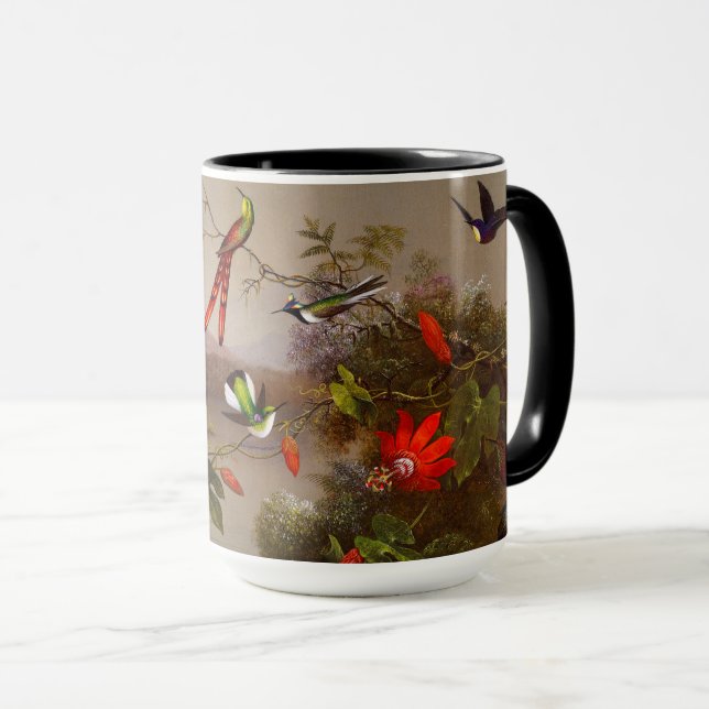 Mug Paysage tropical avec dix colibris (Devant droit)