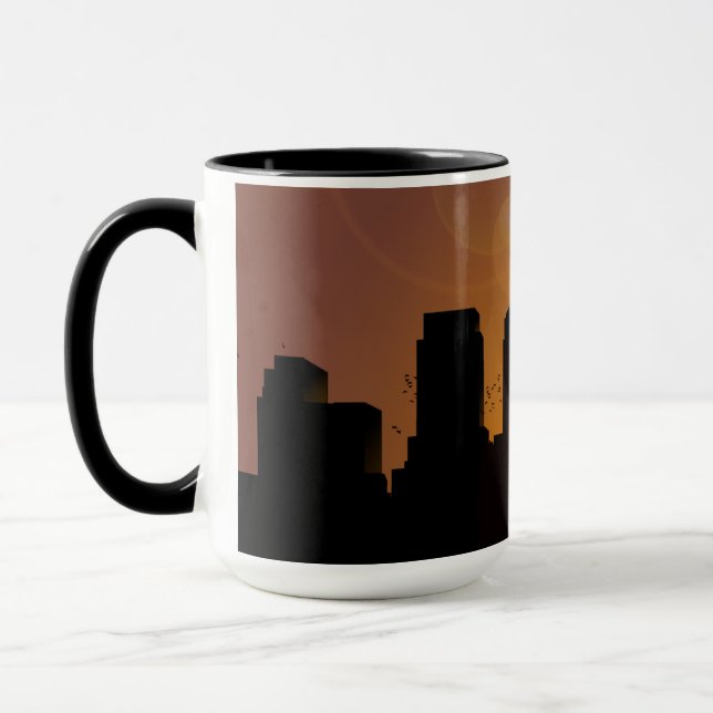 Mug Paysage urbain au lever du soleil (Gauche)
