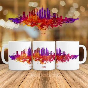 Mug Paysage urbain de New York sur fond blanc à l'aqua
