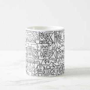 Mug Paysage urbain - Géométrique moderne noir et blanc