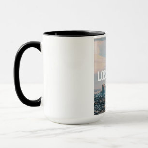 Mug Paysage urbain rétro de Los Angeles, esthétique de
