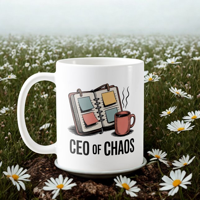 Mug PDG du Chaos | Humour du multitasking de la matern (Créateur téléchargé)