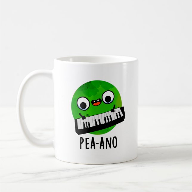 Mug Pea-ano Funny Musique Veggie Pea Pun (Gauche)