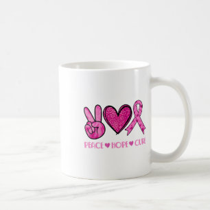 Mug Peace Hope Cure Breast Cancer Sensibilisation Fami