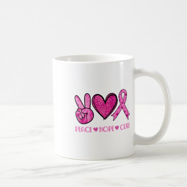 Mug Peace Hope Cure Breast Cancer Sensibilisation Fami (Droite)