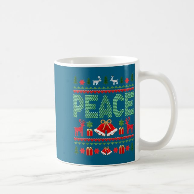 Mug Peace I Come In Peace Couple Matching Ugly Christm (Droite)
