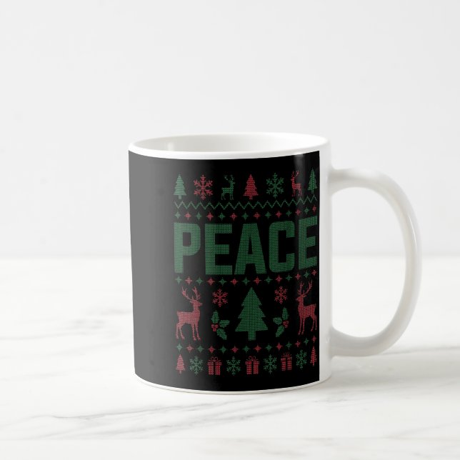 Mug Peace I Come In Peace Couple Matching Ugly Christm (Droite)