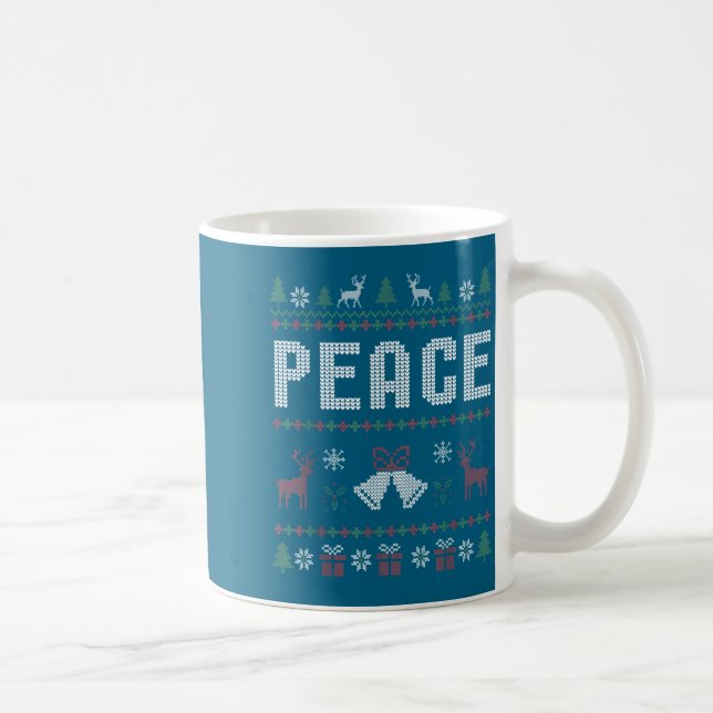 Mug Peace I Come In Peace Couple Matching Ugly Christm (Droite)