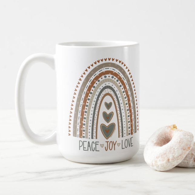 Mug Peace Jove Love Neural Rainbow Inspirivity (Avec donut)