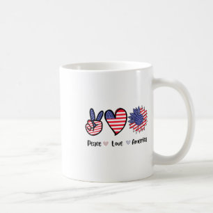 Mug Peace Love America 4 juillet Patriotic Tournesol H
