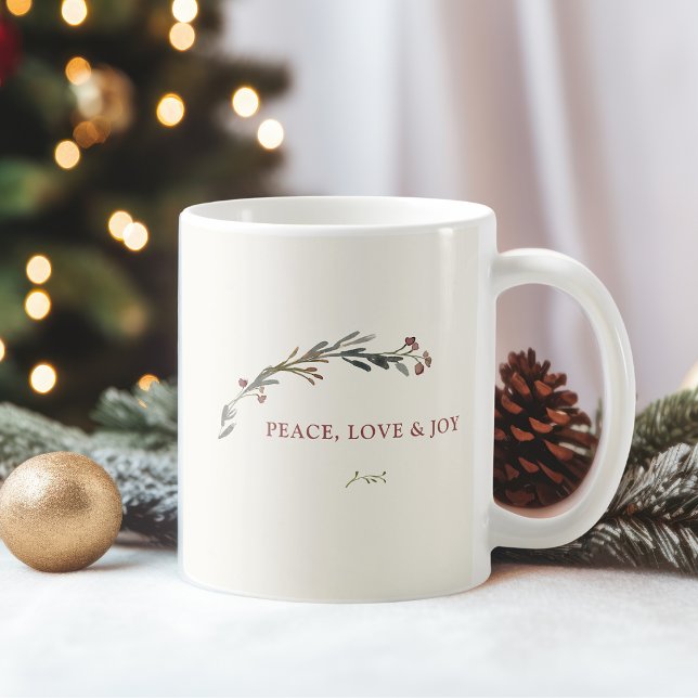 Mug Peace Love and Joy Botanical (Créateur téléchargé)