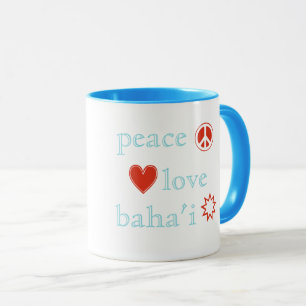 Mug Peace Love Bahai Neuf branches Star Bahá'ís Fait