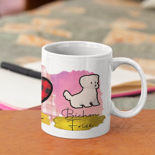 Mug Peace Love Bichon Frisé Mignonne Amoureux des chie (Créateur téléchargé)