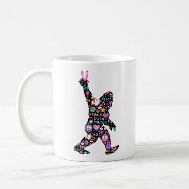 Mug Peace Love Bigfoot Hippie Funny Bigfoot Lover (Gauche)