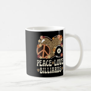 Mug Peace Love Billiards Lover Empreinte de léopard Gi