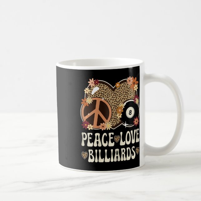 Mug Peace Love Billiards Lover Empreinte de léopard Gi (Droite)