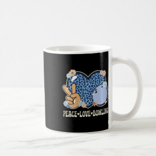 Mug Peace Love Bowling Lover Empreintes de léopard Gir