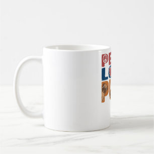Mug Peace Love Carlin Amoureux des chiens Pour Femmes 