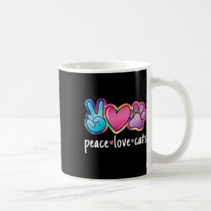 Mug Peace Love Chats Cute Chat Kitten Lover Chat Paw
