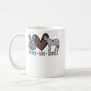 Mug Peace Love Chevaux Drôle Tee for Horse Lover