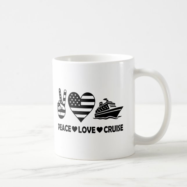 Mug Peace Love Cruise USA Vacances Vibes (Droite)