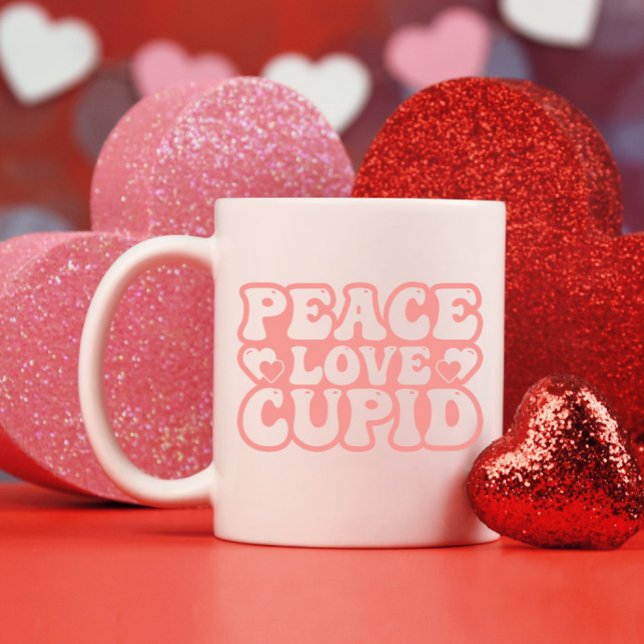 Mug Peace Love Cupid Valentine's Day (Créateur téléchargé)