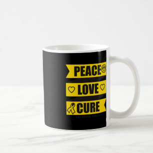 Mug Peace Love Cure Chilhood Cancer Awareness 1