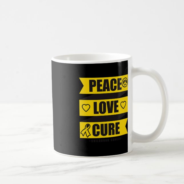 Mug Peace Love Cure Chilhood Cancer Awareness 1 (Droite)