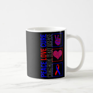 Mug Peace Love Cure Congénitale Maladie cardiaque Sens