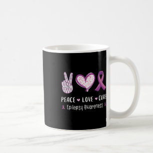Mug Peace Love Cure Epilepsy Sensibilisation Hommes Fe